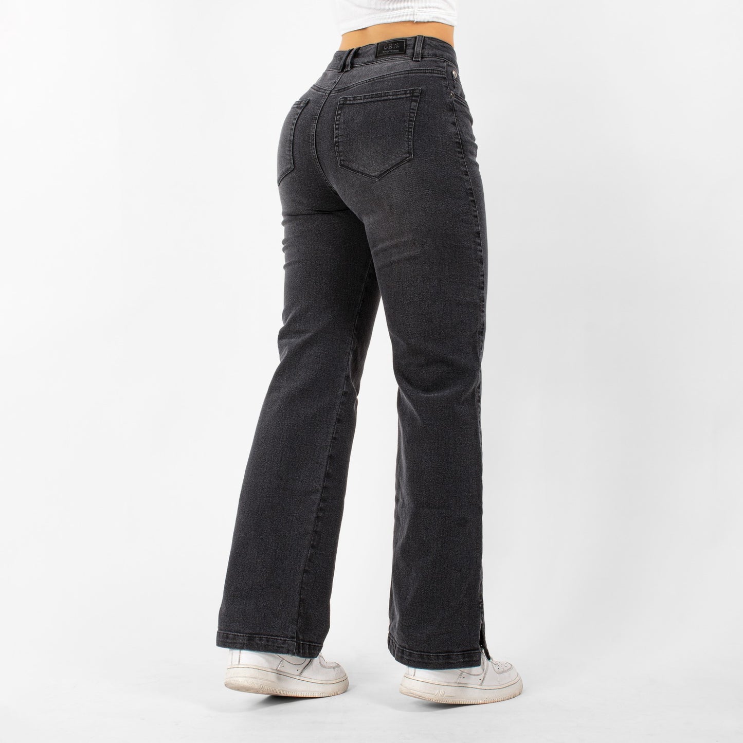 JEANS MUJER PREIMIUN MOM GRIS