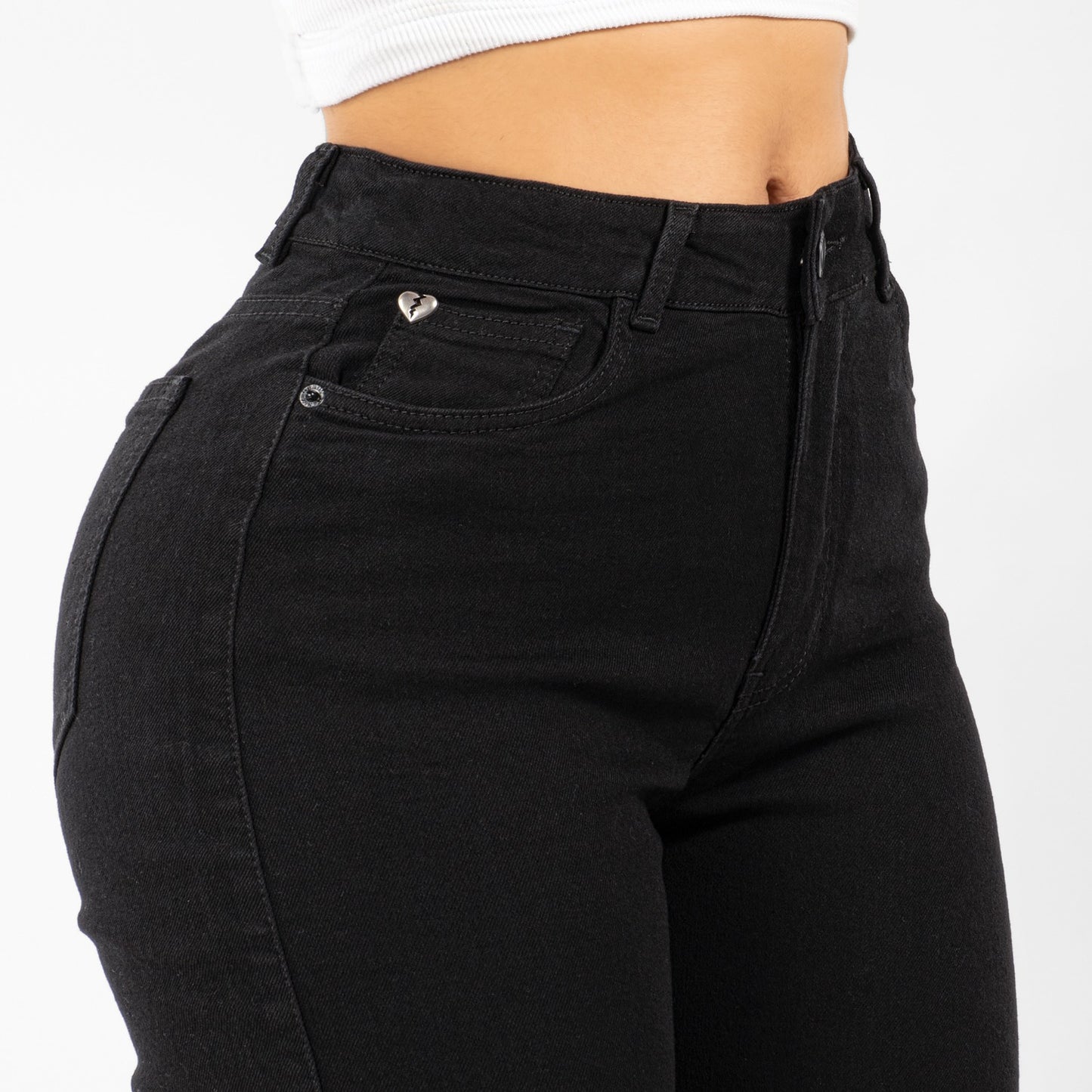 JEANS MUJER PREMIUM MOM NEGRO