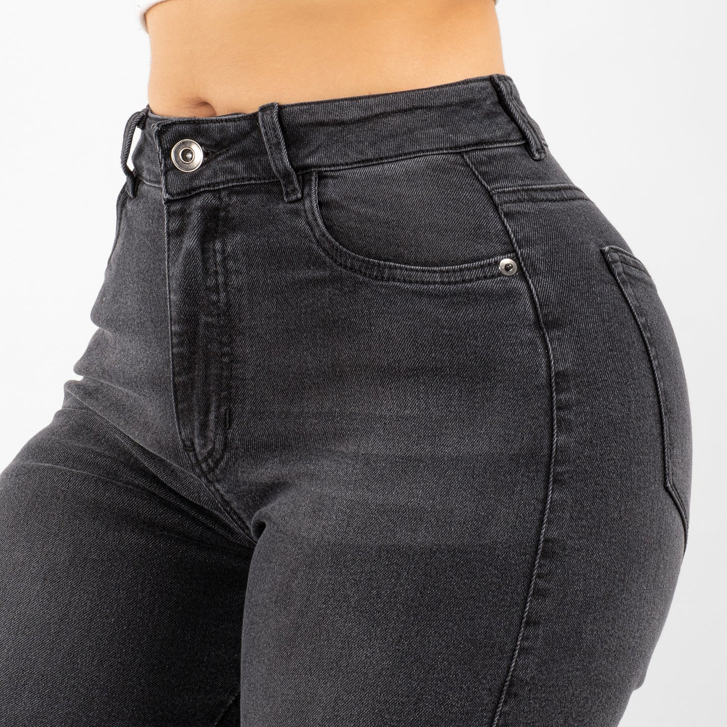 JEANS MUJER PREIMIUN MOM GRIS