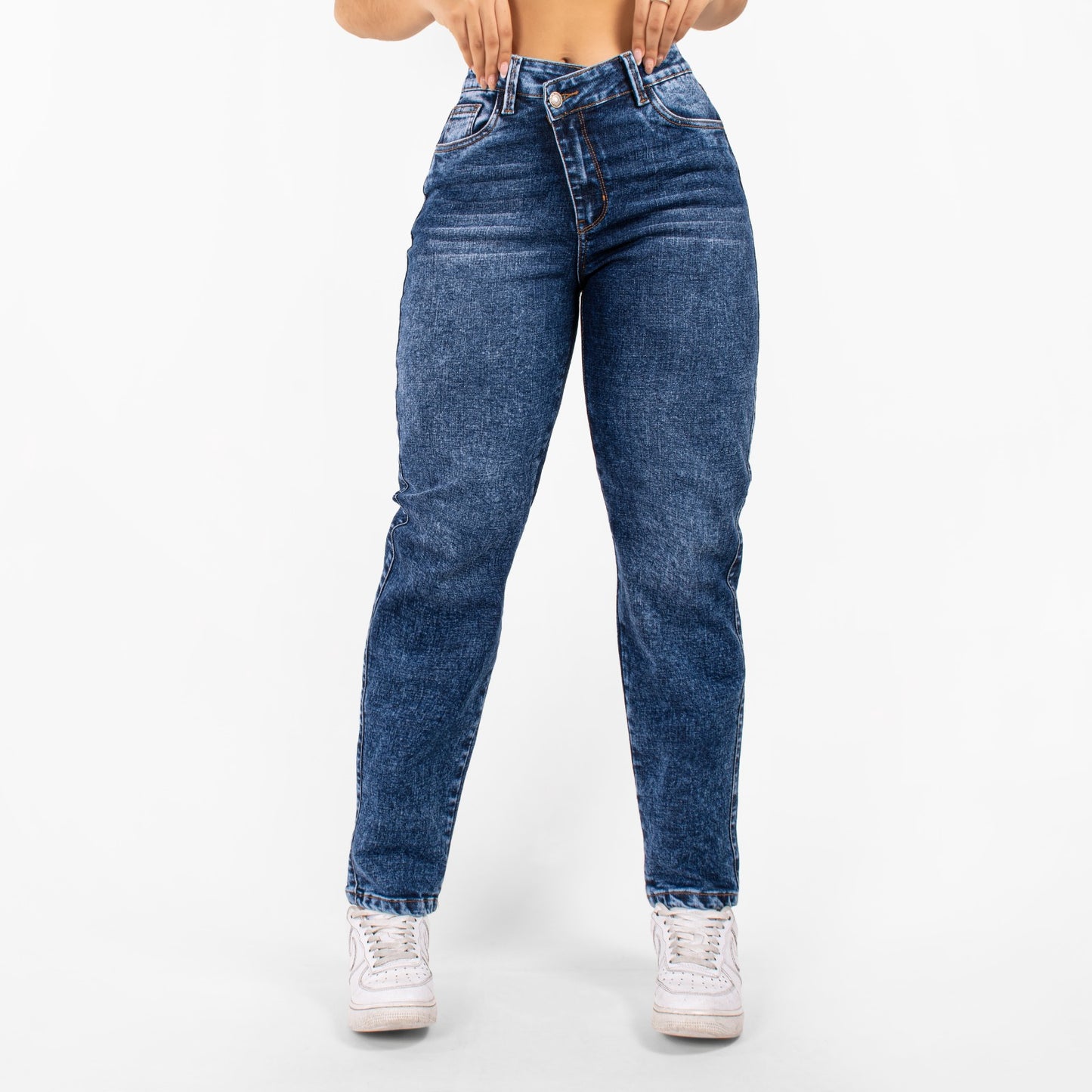 JEANS MUJER PREIMIUN MOM AZUL MEDIO