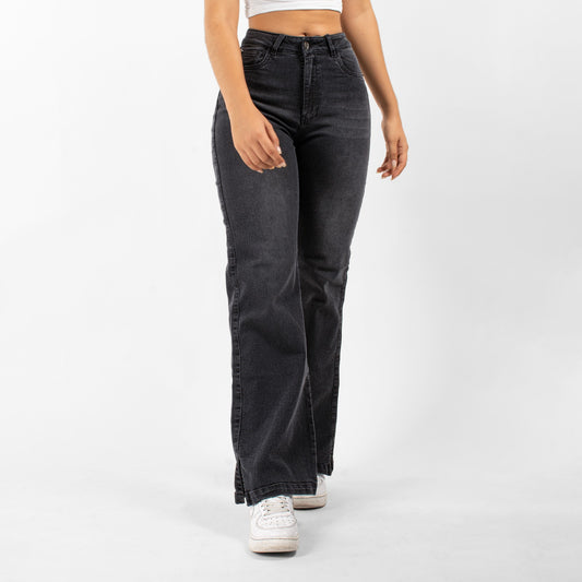 JEANS MUJER PREIMIUN MOM GRIS